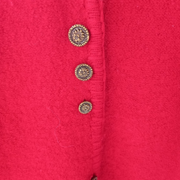 100% Wool Red Cardigan - Picture 3 of 7